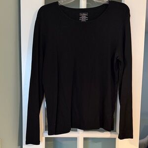 L.L. Bean Women's Classic Black Long Sleeve Tee